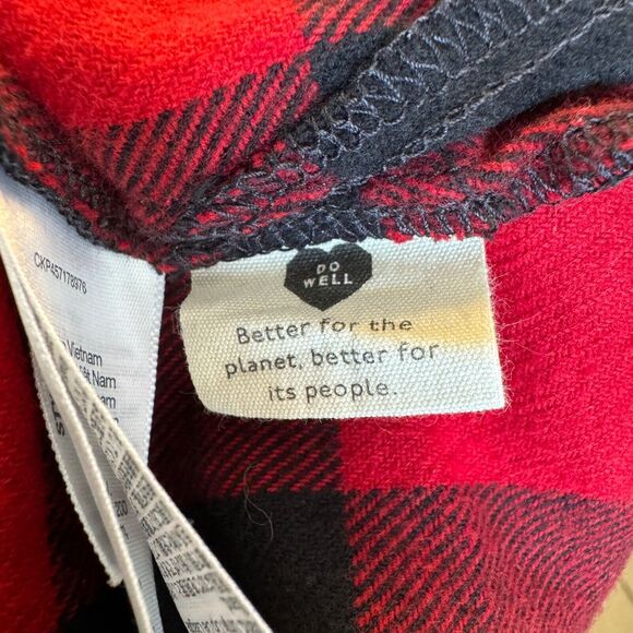 Madewell Women's plaid flannel high-low hem button down shirt, Size S - Picture 9 of 10